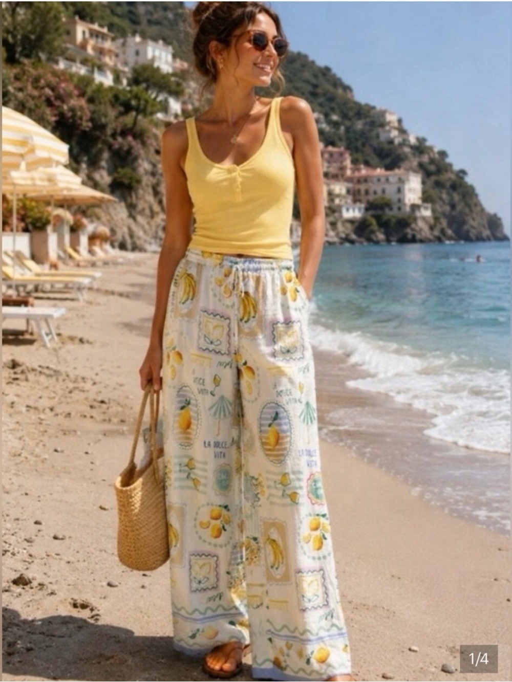Label of Love Limone Linen-Blend Pants women’s size M
